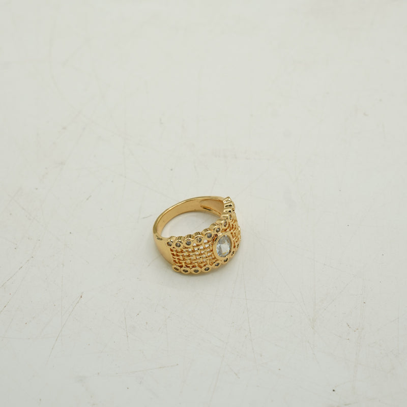Gold Mesh Diamond Ring