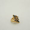 Blue Petal Gold Ring - Additional Image