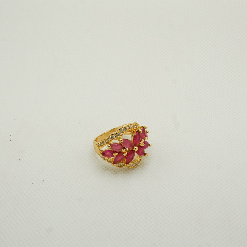 Red Floral Cluster Ring