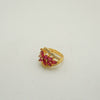 Red Floral Cluster Ring - Additional Image