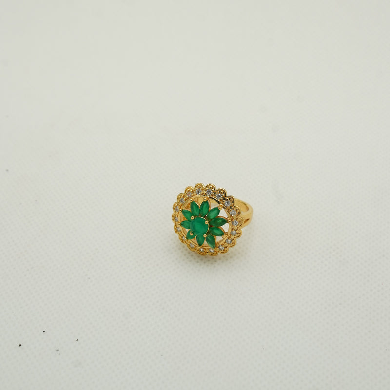 Green Stone Gold Ring