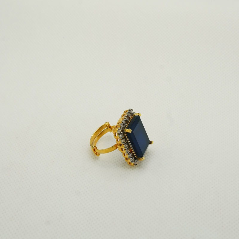Blue Halo Gem Ring