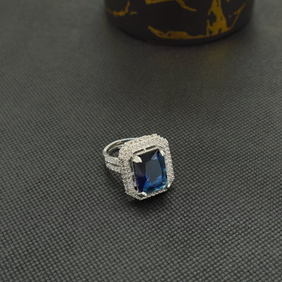 Clear Gem Silver Ring