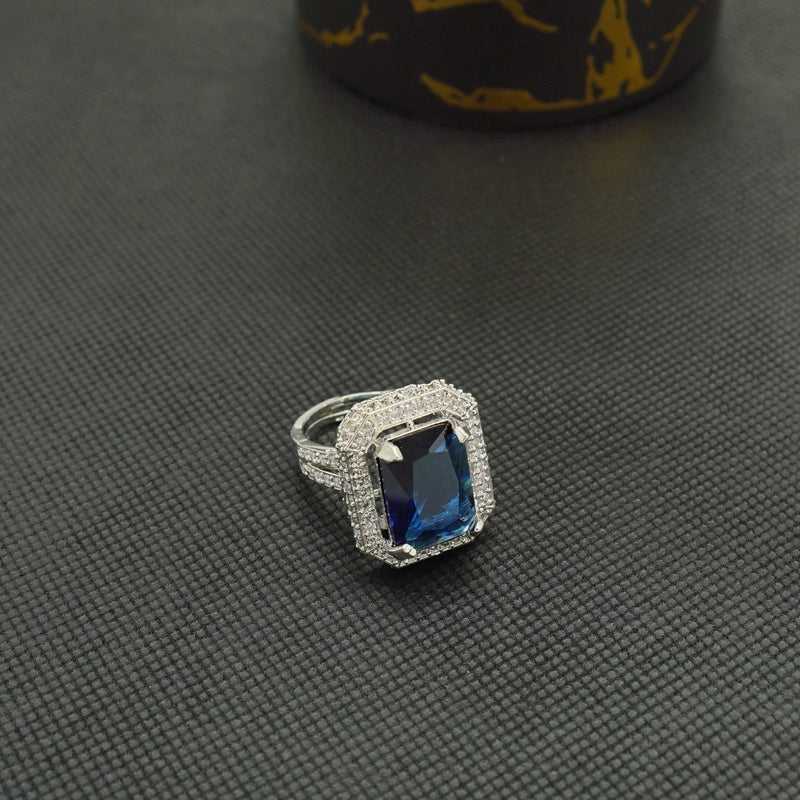 Clear Gem Silver Ring
