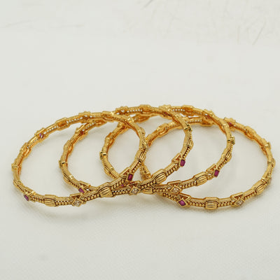 Red & White Stone Bangles