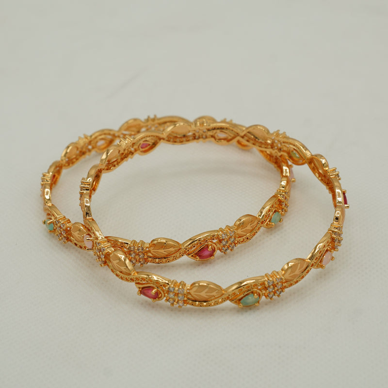 Pink & Green Gem Bangles