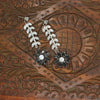 Silver & Black Leaf Earrings - Additional Image