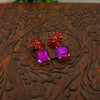 Purple & Red Gem Earrings - Additional Image