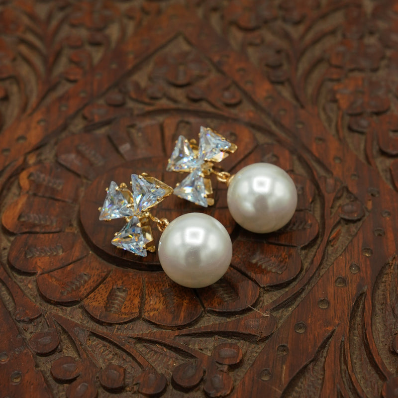 Pearl & Petal Drop Earrings
