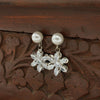 Pearl & Crystal Floral Earrings - Additional Image