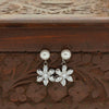 Pearl & Crystal Floral Earrings - Additional Image