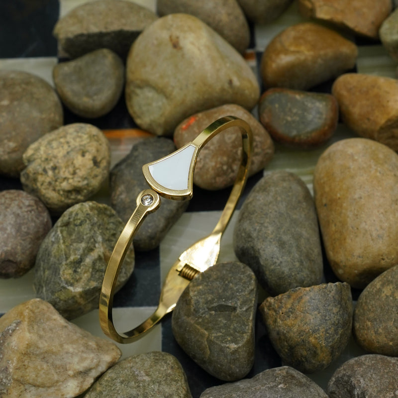 White Enamel Triangle Bracelet