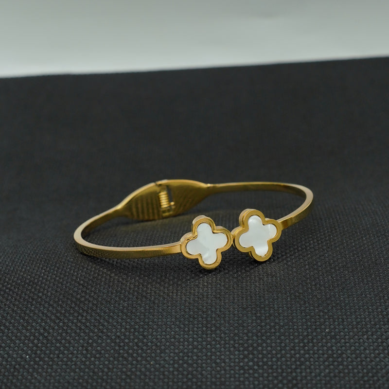 White Clover Charm Bracelet