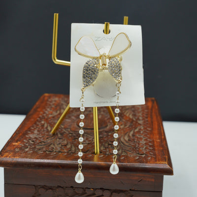 Pearl Chain Bow clip