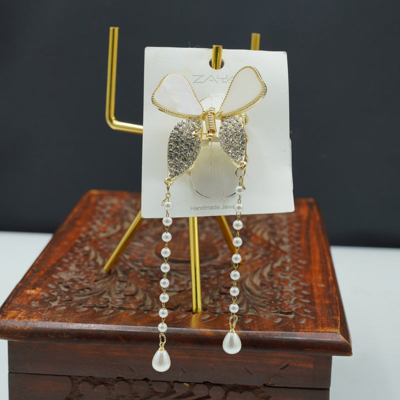 Pearl Chain Bow clip