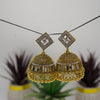 Square Stud Gold Jhumkas - Additional Image